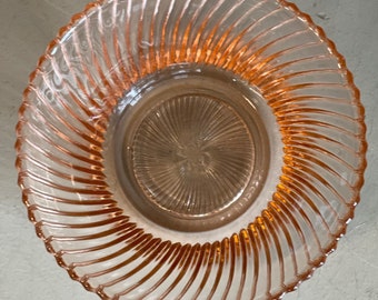 Federal Glass Diana Pink Spiral Depression Glass Bowl