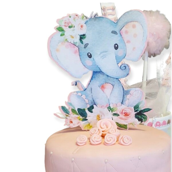 Pink Elephant Cake Topper Etsy