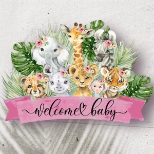 Safari Animal cake topper, Jungle safari animal cake topper, animal safari baby shower, Safari Cake Topper