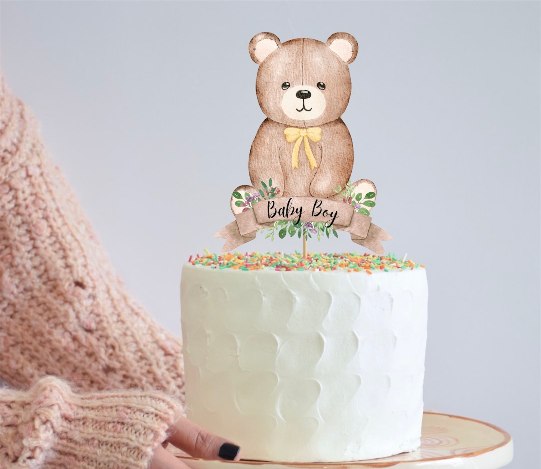 Bear Baby Shower Cake Topper, Teddy Bear Cake Topper, Bear Cake Topper ...