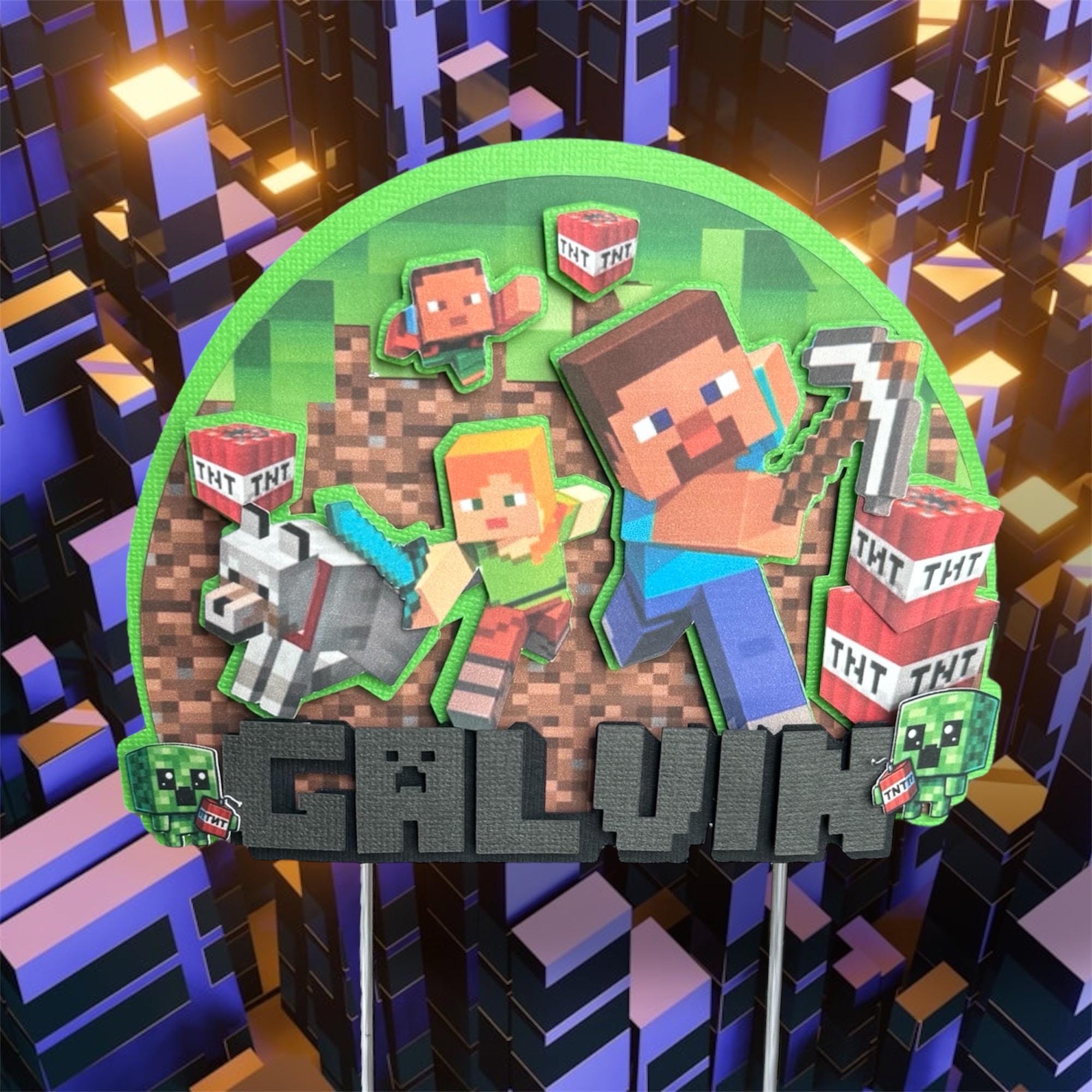Personalized Minecraft Cake Topper