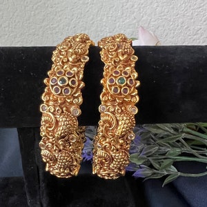 Peacock Set 2 Kada Bagale Antique Gold Finished / Set off 2 / South ...