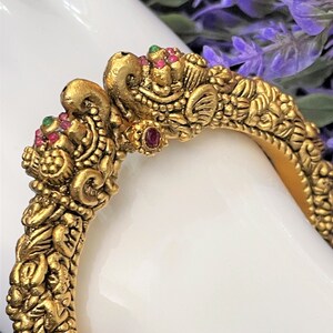 Antique Gold Traditional Kankanam Kada Bangle Openable Elephant Design single Bangle Etsy India