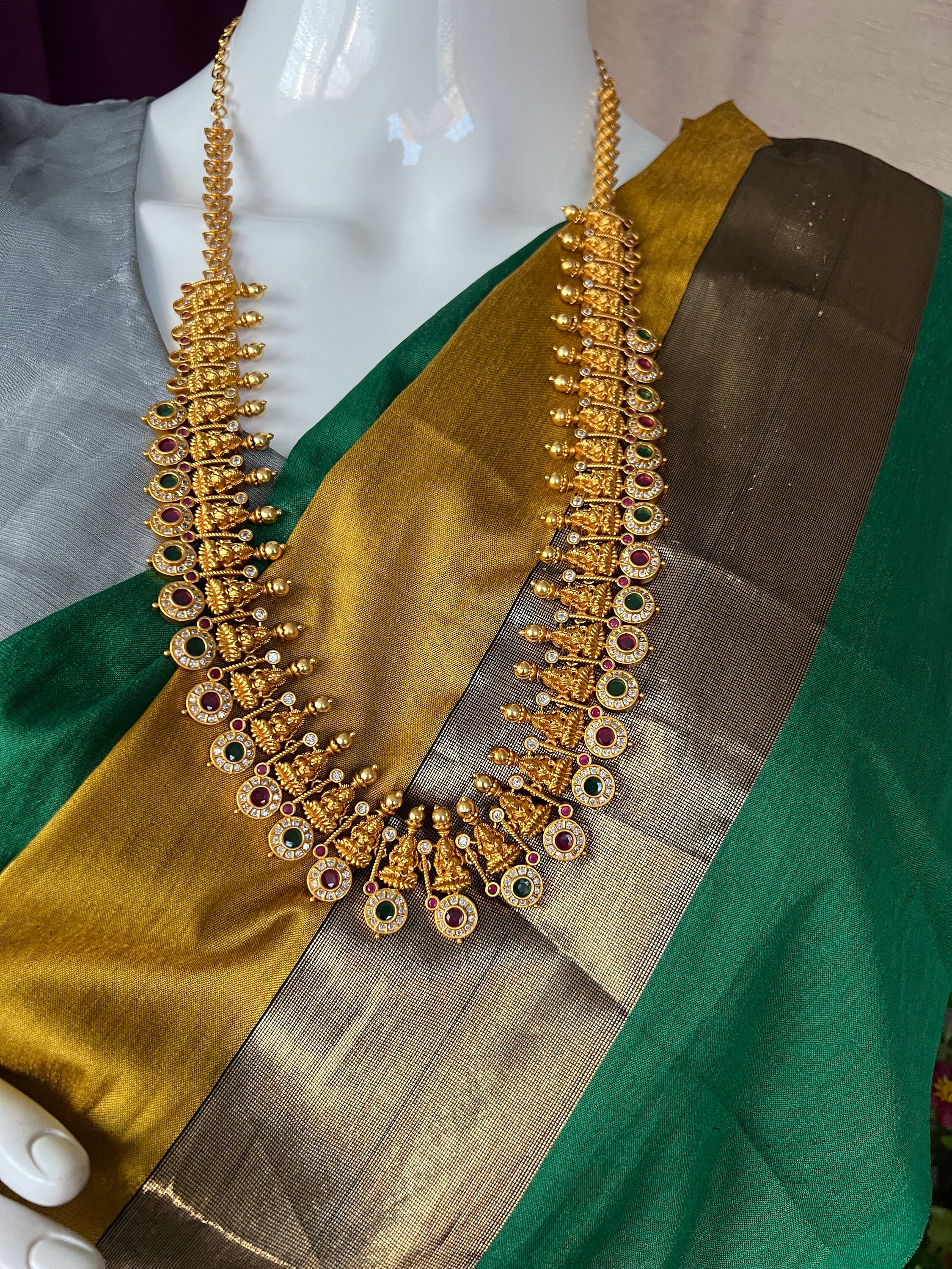 indian Jewelry necklace earrings kerala style ethnic gold