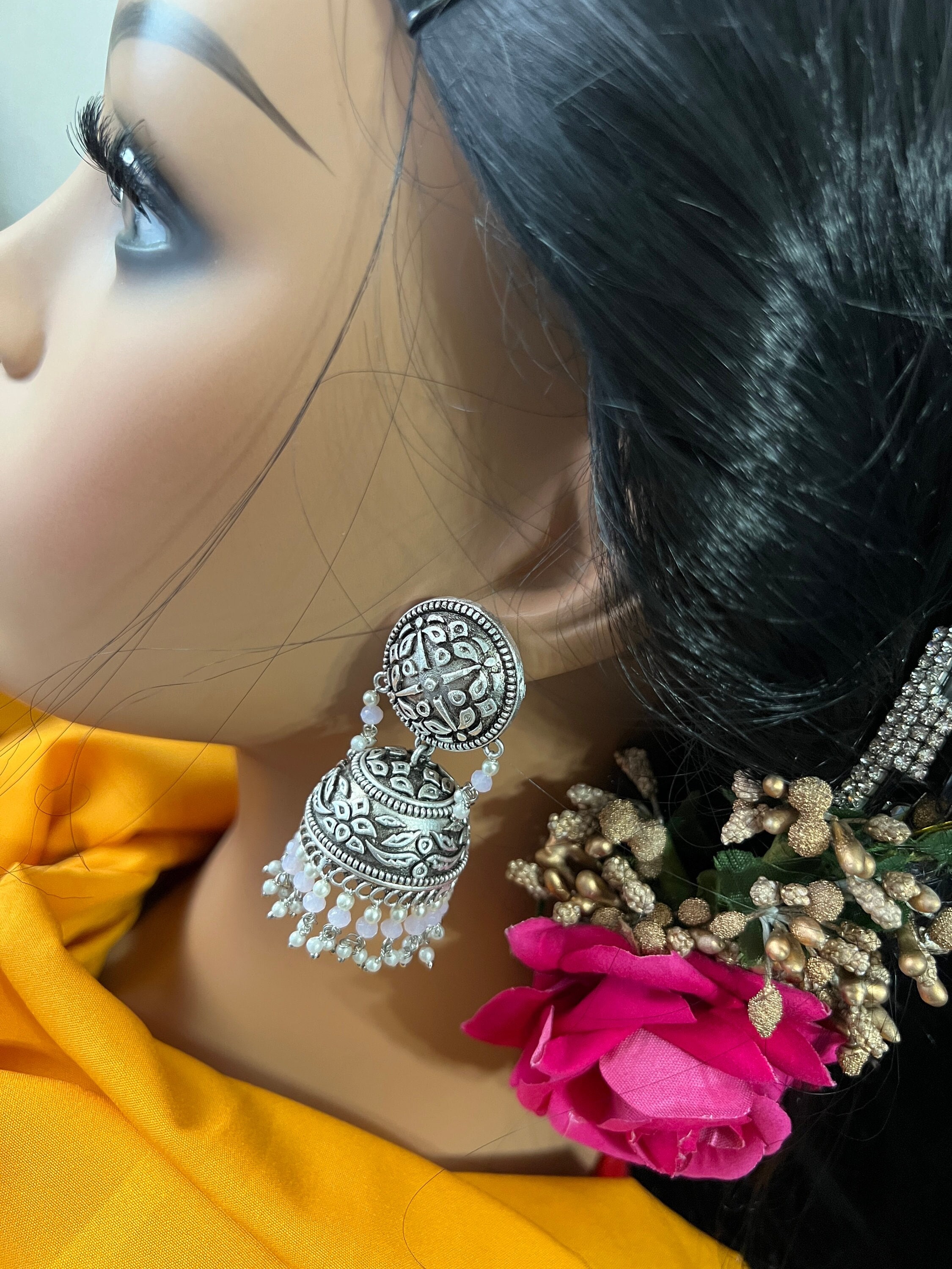 Image of The Ethnic Jhumka Indian Traditional Ear Rings In Girls  Hand-RG201517-Picxy