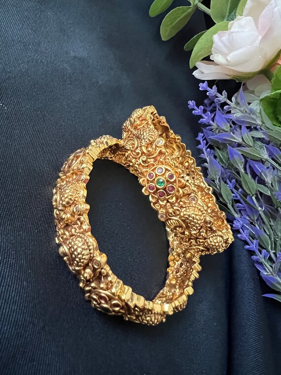 Peacock kada bangles gold deals