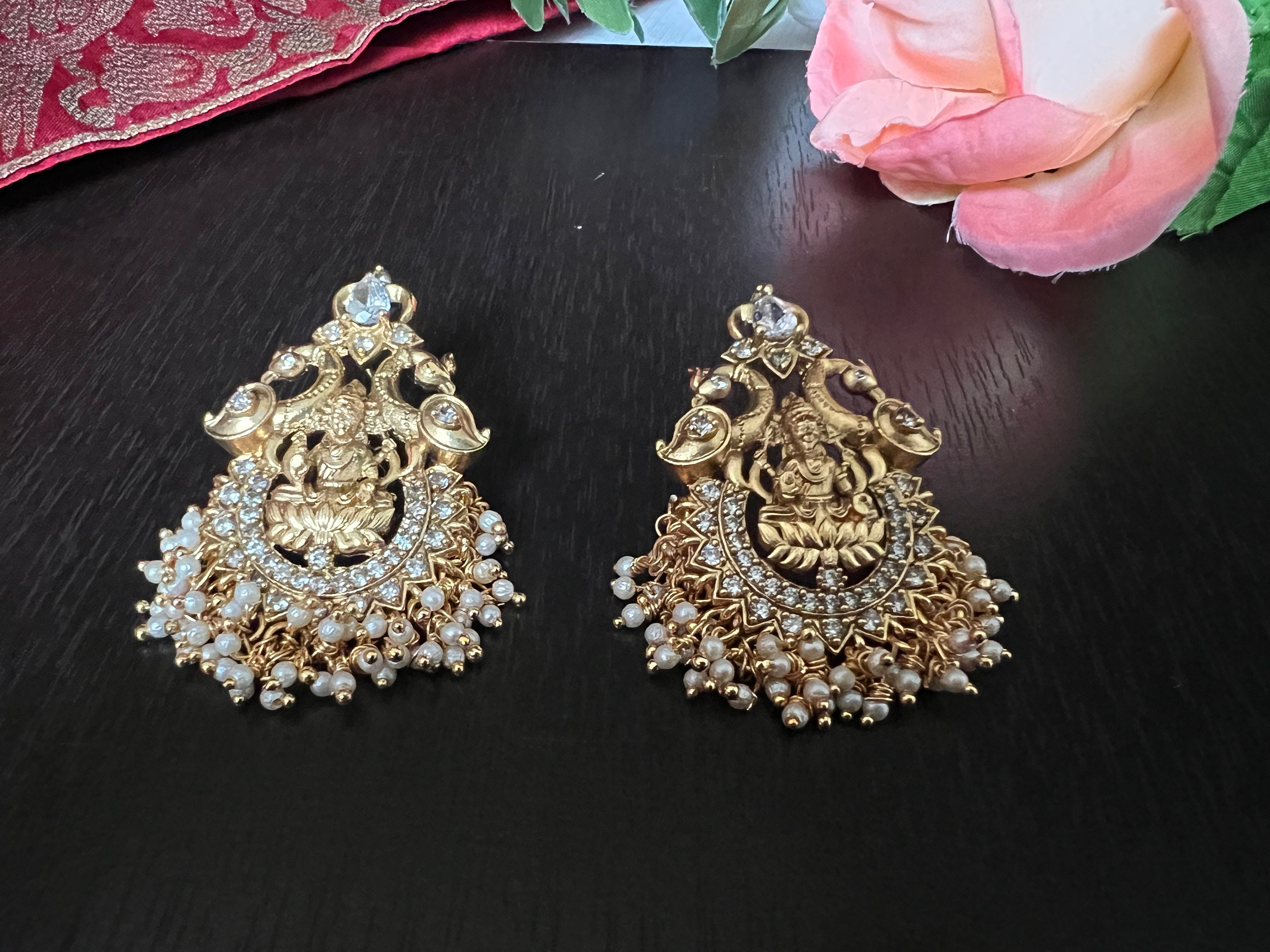 Filigree Cushion Cut Black Onyx Art Deco Drop Earrings in