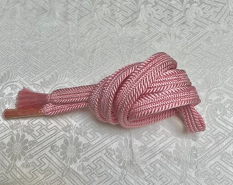 Obijime plat hiragumi rose bébé, cordon tressé pour kimono, kumihimo vintage, cordon Obi tendance