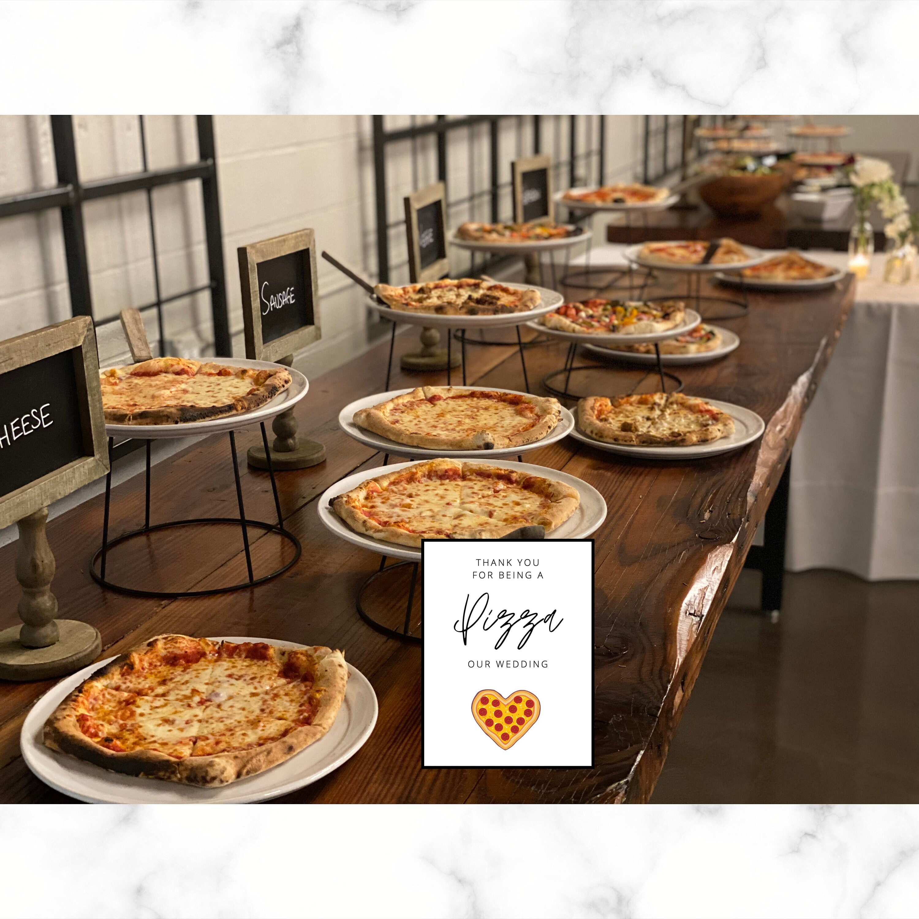 Pizza Our Wedding Sign Printable Pizza Wedding Sign Thank You Sign