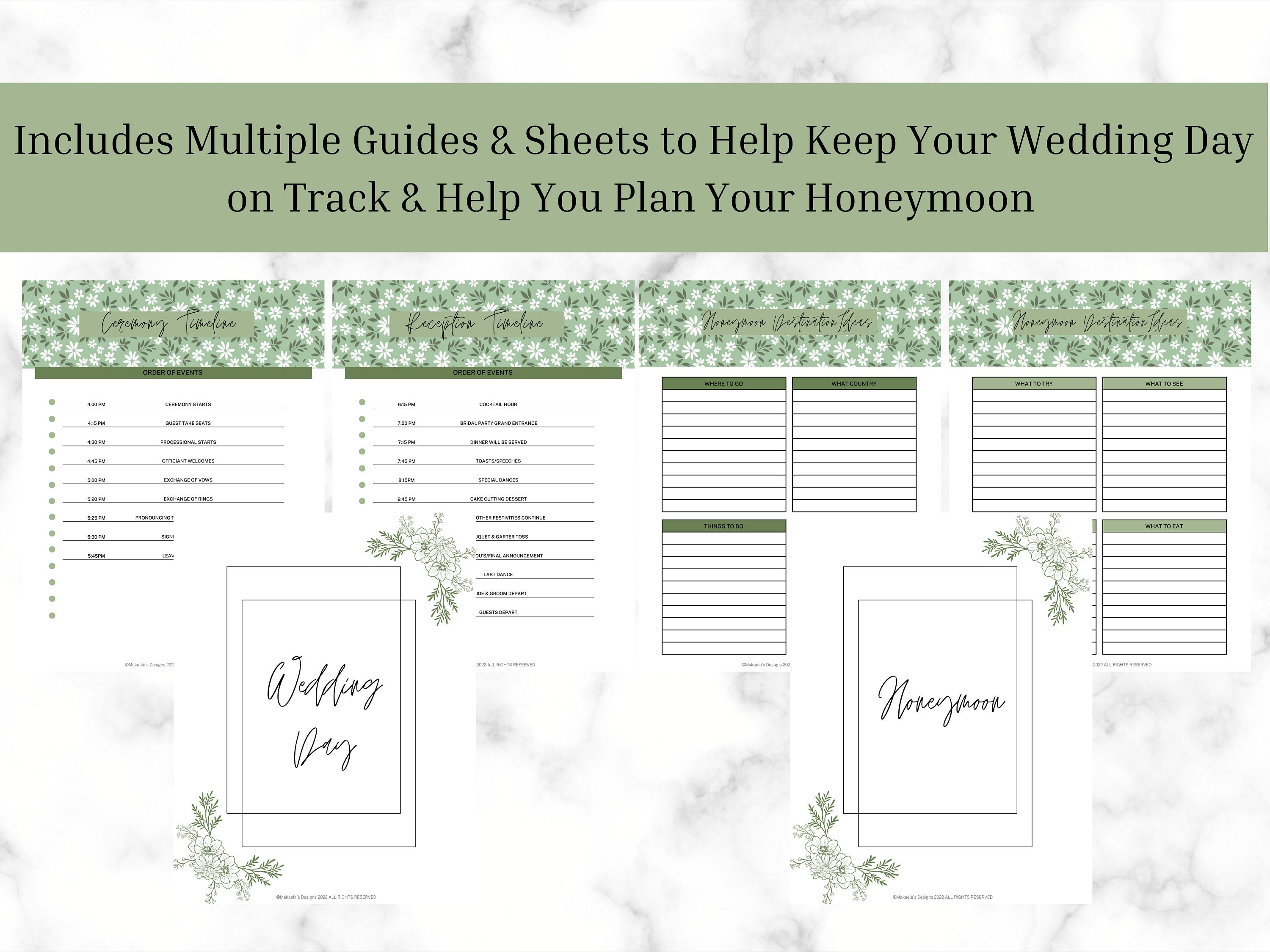 175 Page Wedding Planner Printable | Printable Wedding Kit | Wedding Binder | Wedding Planning ...