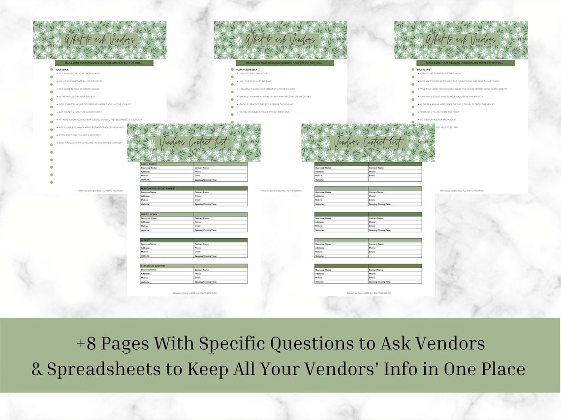 175 Page Wedding Planner Printable Printable Wedding Kit - Etsy