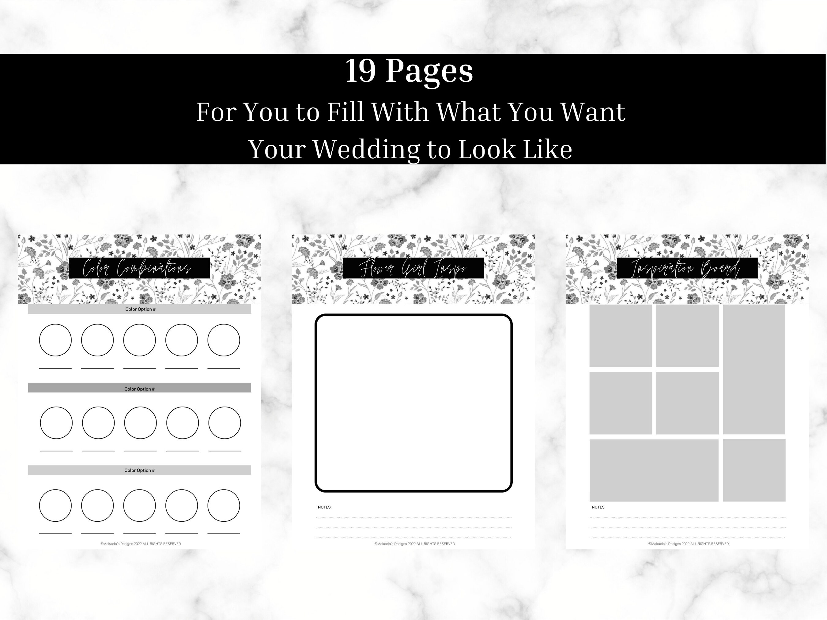 175 Page Wedding Planner Printable | Printable Wedding Kit | Wedding Binder | Wedding Planning ...