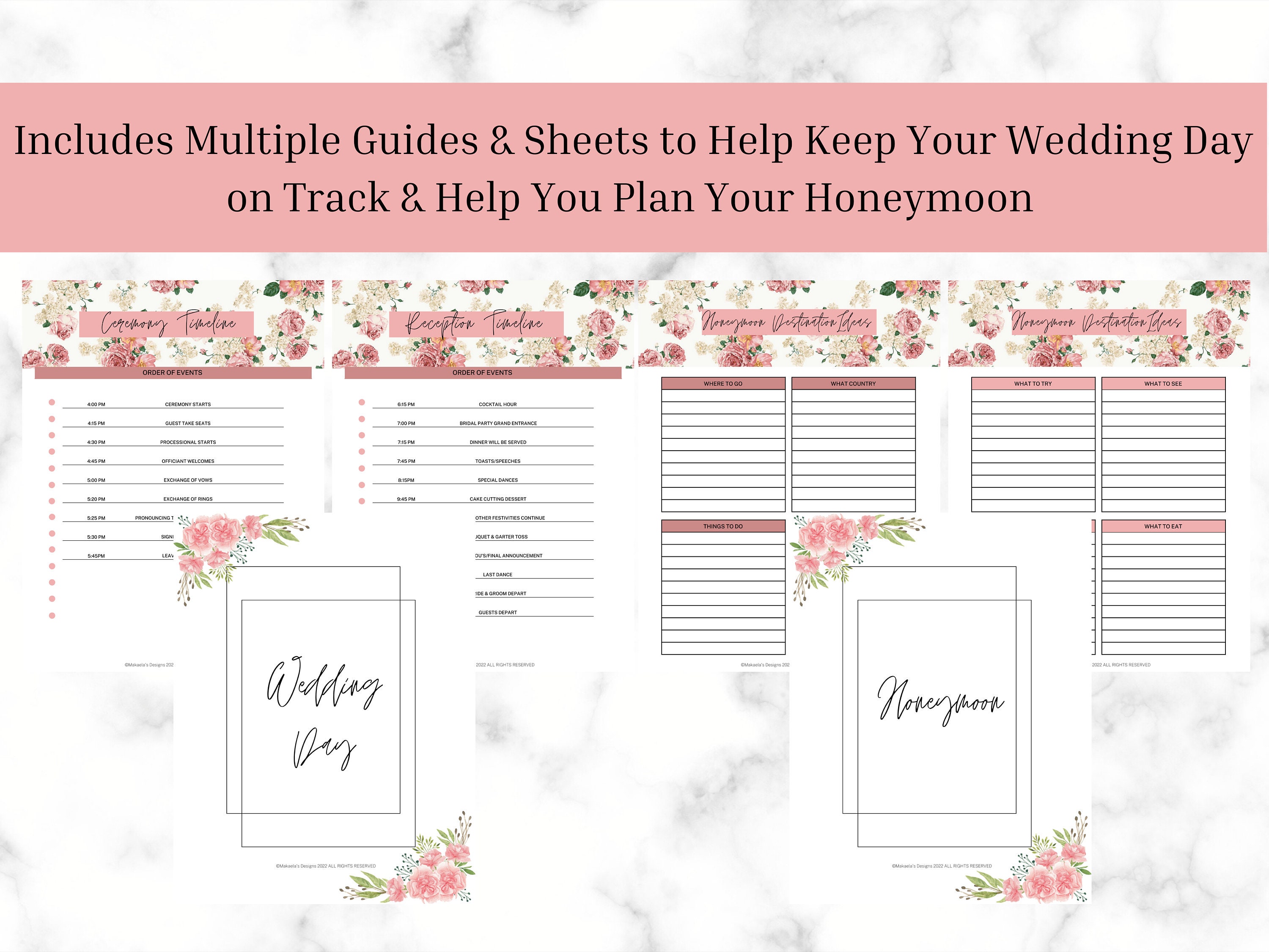 175 Page Wedding Planner Printable Printable Wedding Kit Wedding Binder Wedding Planning ...