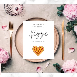 Pizza Our Wedding Sign | Printable Pizza Wedding Sign | Thank you sign | Thank you for being a Pizza Our Wedding | Minimalist Wedding Sign