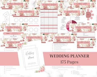 175 Page Wedding Planner Printable | Printable Wedding Kit | Wedding Binder | Wedding Planning Checklist | Wedding Planner Book | Floral