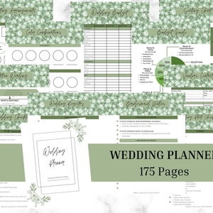 175 Page Wedding Planner Printable | Printable Wedding Kit | Wedding Binder | Wedding Planning Checklist | Wedding Planner Book | Floral