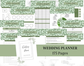 175 Page Wedding Planner Printable | Printable Wedding Kit | Wedding Binder | Wedding Planning Checklist | Wedding Planner Book | Floral