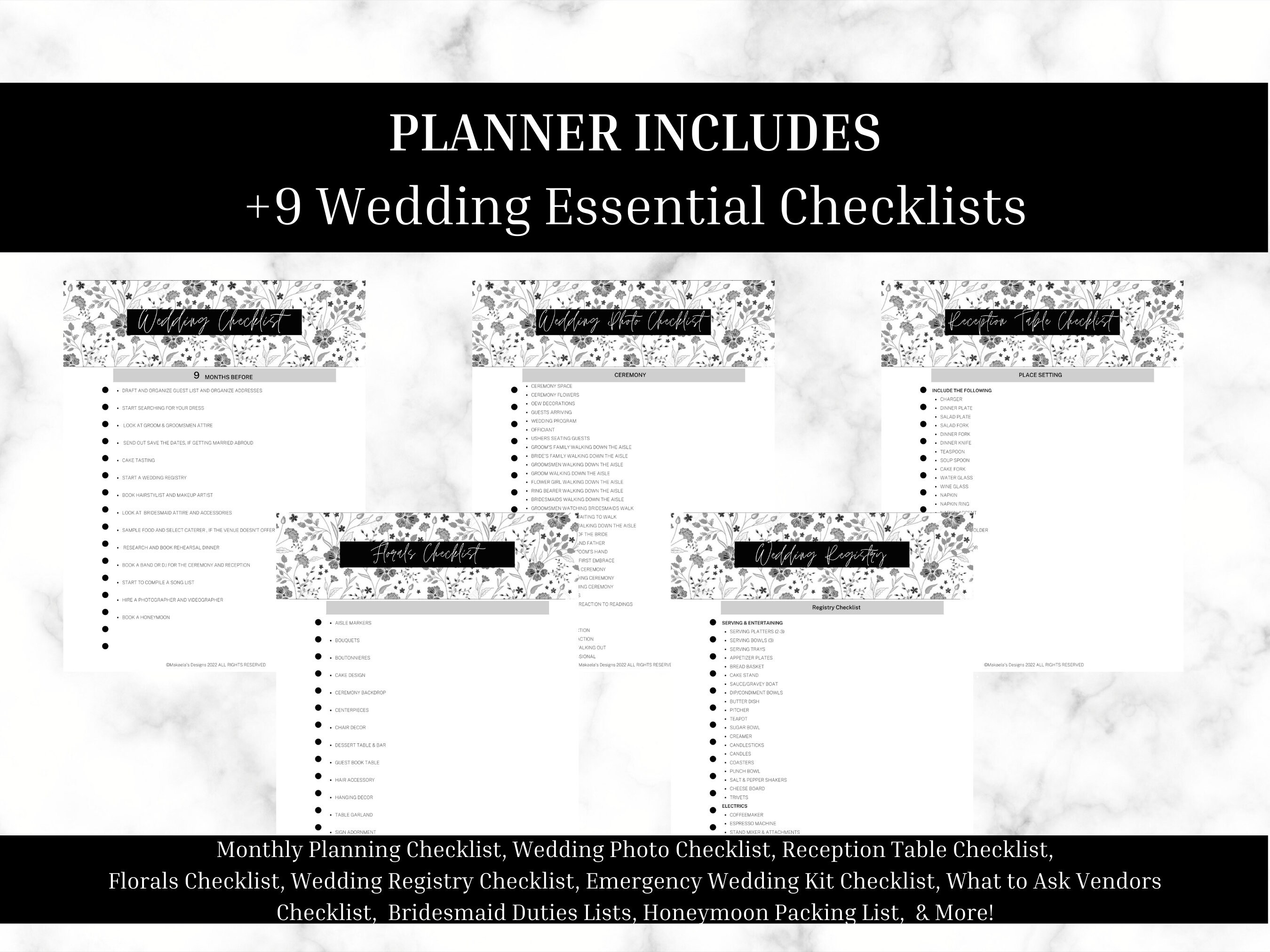 175 Page Wedding Planner Printable | Printable Wedding Kit | Wedding Binder | Wedding Planning ...