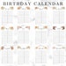 Printable Birthday Calendar | Annual Events | Beige Floral Calendar ...