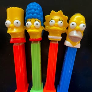 The Simpsons Vintage PEZ Dispensers - Collectible Set of 4: Marge Homer Lisa Bart of the 1990s