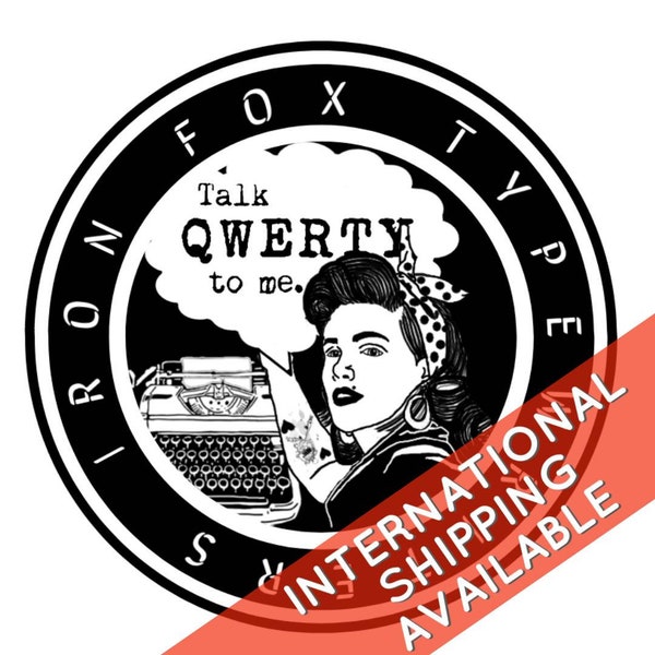 Talk Qwerty to Me Rockabilly Babe 4"x4" round vinyl sticker