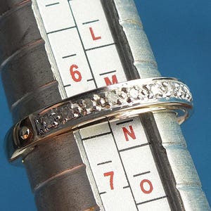 Ungewöhnlicher 9 Karat Gold Diamant Halb Eternity Ring mit versteckten Swivel &quot;&quot;I Love You&quot; Band - UK Größe M bis N.&quot;