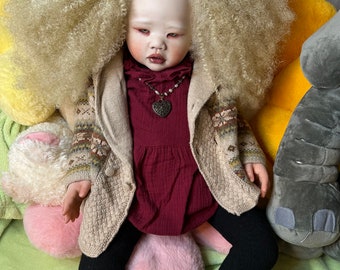 Amaya Sculpt - painted by Schroder Konate / COA / Albinism Reborn Doll Albino