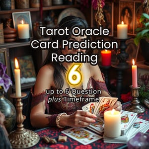 Lecture de prédiction de cartes Oracle de tarot, message d'esprit romantique en 6 questions, conseils de voyante, aide pour la finance de carrière, lecture de la période