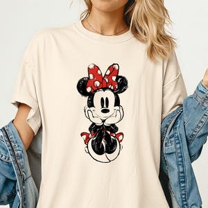 Comfort Colors® Cute Minnie Mouse Shirt, Vintage Minnie Mouse Shirt, Retro Disney Mickey & Friends Shirt, Disneyland Vacation Shirt image 1