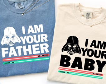 Camiseta Comfort Colors® "Soy tu bebé y soy tu padre", regalo a juego para padre e hijo, Disney para papá y yo, Star Wars para papá y bebé.