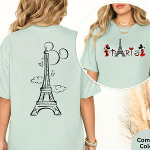 Comfort Colors® Disney Paris Shirt, Mickey Minnie Eiffel Shirt, Disneyland Paris Vacation Shirt, Disney Matching Paris Family Trip T-Shirt image 1