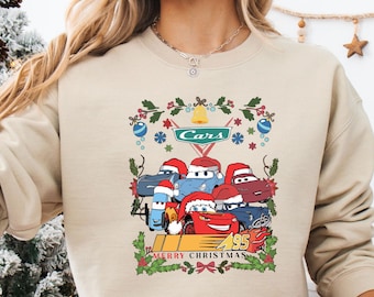 Cars Merry Christmas Shirt, Disney Cars Xmas Shirt, Disney Christmas Matching Shirt, Disney Christmas Sweatshirt, McQueen Christmas Shirt