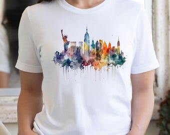 New York Watercolor Shirt, New Yorker Shirt, NYC Shirt, New York T-shirt, New York Travel Shirt, New York Lover Gift, New York Gifts