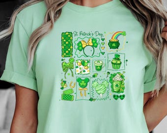 Disney St Patrick Day Shirt, Coquette Bow Lucky Season Shirt, Shamrock Minnie Ears Tee,  Disney Saint Patricks T-Shirt, St Paddy Sweatshirt