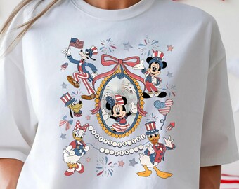 Mickey and Friends Disney Castle Happy 4th of July Shirt, Disney Independence Day Shirt, Minnie Mouse 4th of July t-Shirt, Disney Trip Shirt