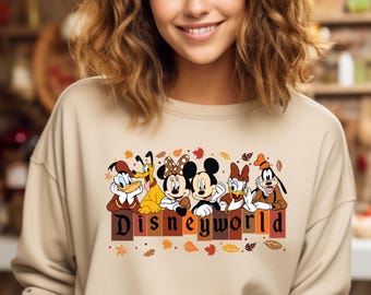 Mickey And Friends Thanksgiving Shirt, Disneyworld Thanksgiving Sweatshirt, Disney Fall Vibes Shirt, Happy Thankful Tee, Thanksgiving Gift