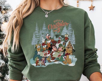 Retro Merry Christmas Mickey and Friends Shirt, Disney Christmas Sweatshirt, Mickey's Very Merry Christmas Party Tee, Disneyland Holiday Tee
