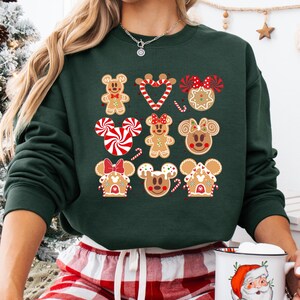 Vintage Disney Gingerbread Christmas Sweatshirt, Mickey Minnie Christmas Shirt, Disneyland Family 2026 Trip Gift, Very Merry Christmas Shirt image 1