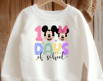 Disney 100 Days Of School T-Shirt, Mickey And Minnie School Shirt, Mickey and Minnie 100 Days Student Tee, Disney School Sweatshirt
