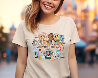 Disneyland California Adventure Shirt, Disneyland T-shirts, Disneyland California Tees, Family Disney Holiday Shirt, Disney Characters Tee
