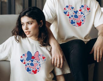 Disney Mickey and Minnie Fourth Of July Shirt, 4th of July Disney Shirts, 4th of July Minnie Mickey Shirt, 4th Of July Disney Couple Shirt