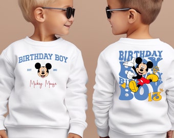 Personalized Name Mickey Mouse Birthday Boy T-Shirt, Custom Birthday Boy Gift, Disney Boy Birthday Tee, Mickey Mouse Birthday Party Shirt