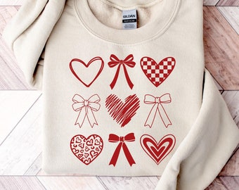 Valentine Coquette Heart Shirt, Valentine's Day Bow Shirt, Valentines Shirt Gifts, Valentine's Day Women's Tee, Coquette Heart Sweatshirt