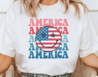 4th Of July Shirt, Retro America Shirt, USA Graphic Tee, Summer T-Shirt, American Flag Shirt, Memorial Day Shirt, Independence Day Shirt