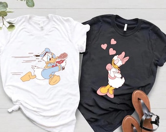 Disney Donald Duck & Daisy Duck Couple Shirt, Valentine's Day Sweatshirt, Daisy Donald Couple Tee, Daisy Duck Shirt, Disney Valentine Gift