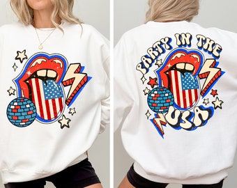 Retro Party in The USA Shirt, Trendy Celebration Shirt, 4th of July Shirt, Independence Day, Memorial Day, USA Shirt, Trendy Summer Shirt