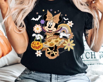 Minnie Witch Shirt, Minnie Halloween Shirt, Minnie Mouse Shirt, Disney Minnie Party T-Shirt, Halloween Family Trip Tee, Halloween Shirts