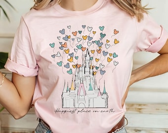 Happiest Place On Earth T-Shirt, Castle Shirt, Disney World Sweatshirt, Magical Castle Shirt, Mickey Balloons T-Shirt, Magic Kingdom Shirt