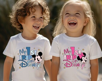 My First Disney Trip Shirt, My 1st Trip to Disney Kids Tees, Family Vacation Shirt, Disney Family Matching Shirts, Mickey And Minnie Shirt