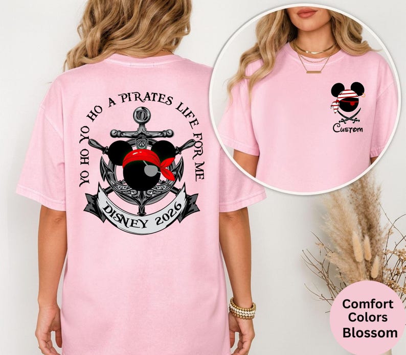 Comfort Colors® Disney Pirate Cruise Shirt, Custom Family Cruise Shirt, Mickey Mouse Pirate Shirt, Personalized Mickey minnie Pirates Shirt image 9